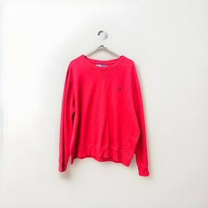 Vintage Polo Ralph Lauren Red Crewneck Sweatshirt w Blue Pony Logo XL Large